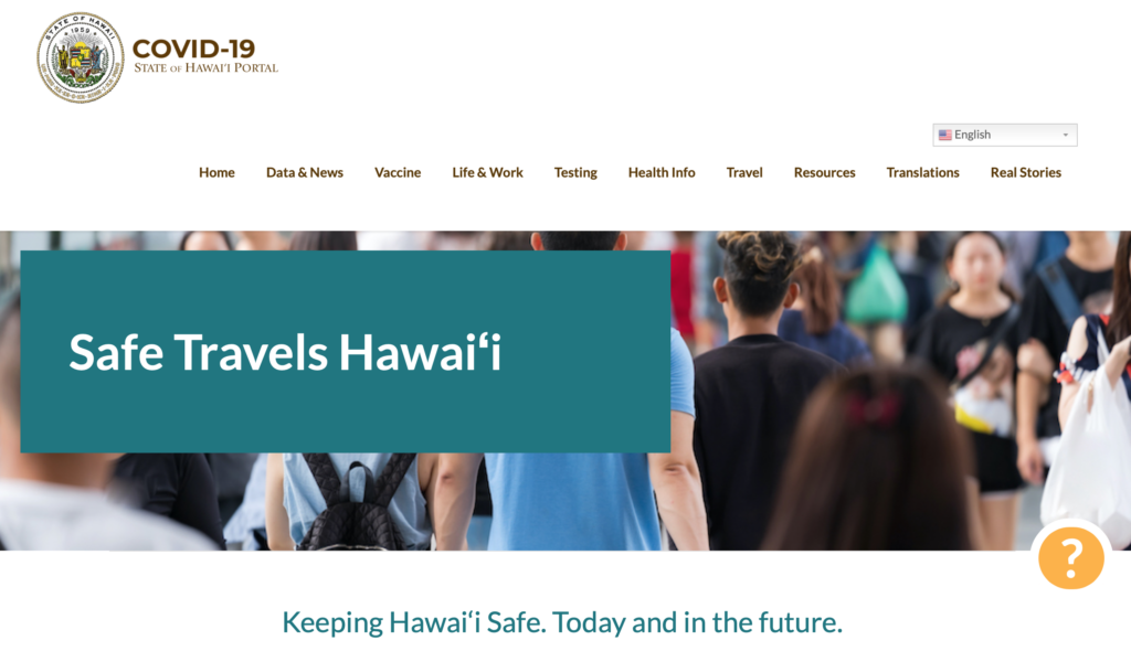 safe travels hawaii website